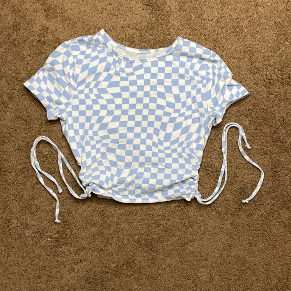 Hollister: Blue & White Checkerboard T-Shirt (M) - Picture 1 of 1